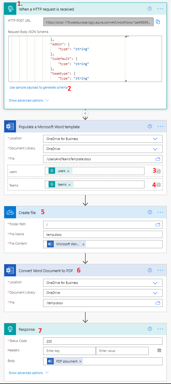 Flow with Word Online Connector