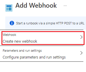 Create new Webhook