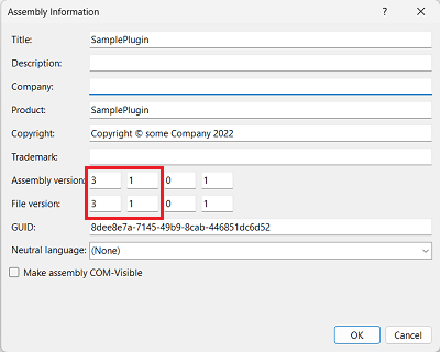 VisualStudio Dialog to change the assembly version.