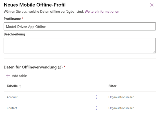 Mobile Offline Profil