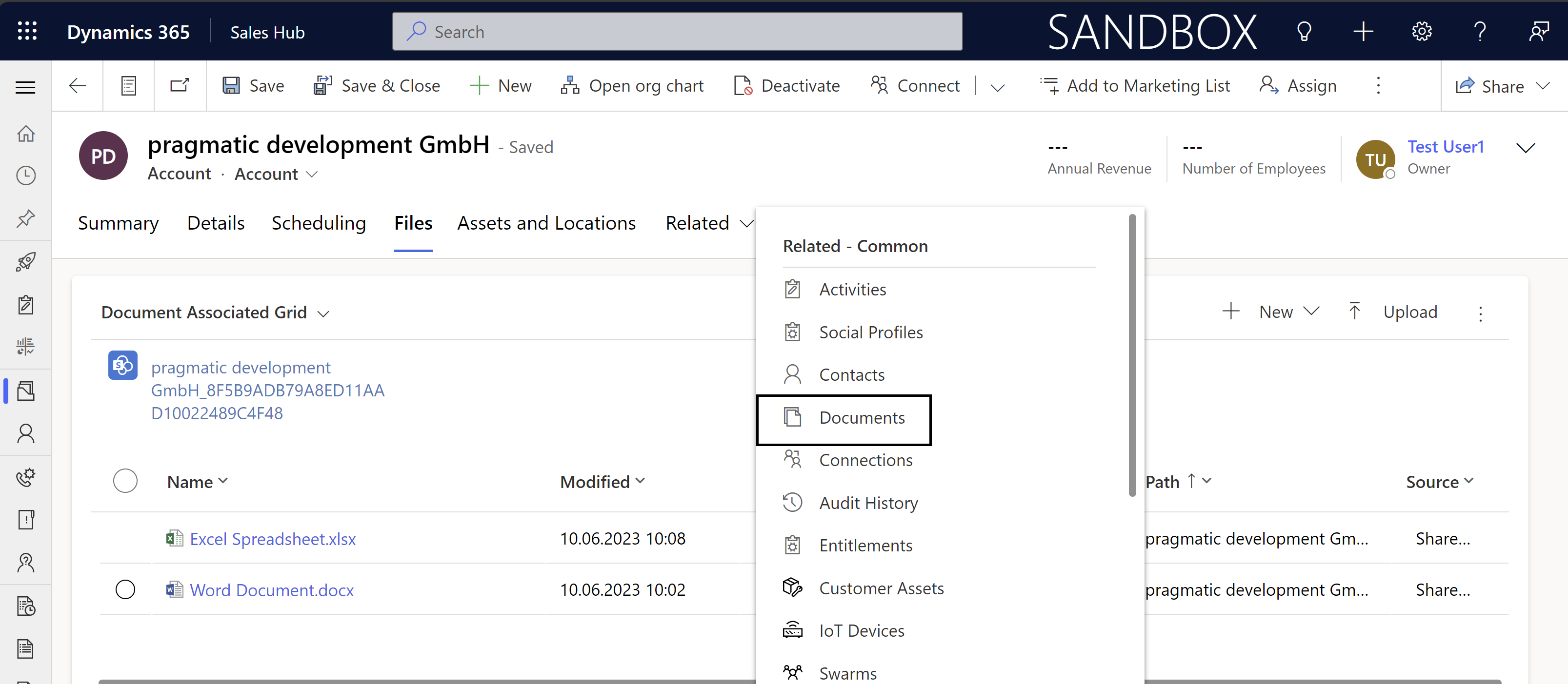 Show files backed in SharePoint document library.